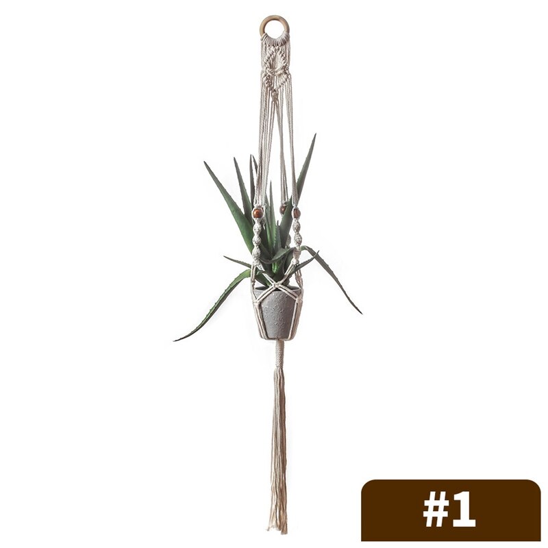 Vintage Hanging Flowerpot Net 100% Cotton Handmade Hanging Baskets Macrame Plant Hangers Flowerpot Holder Basket Home Decor: 88-1