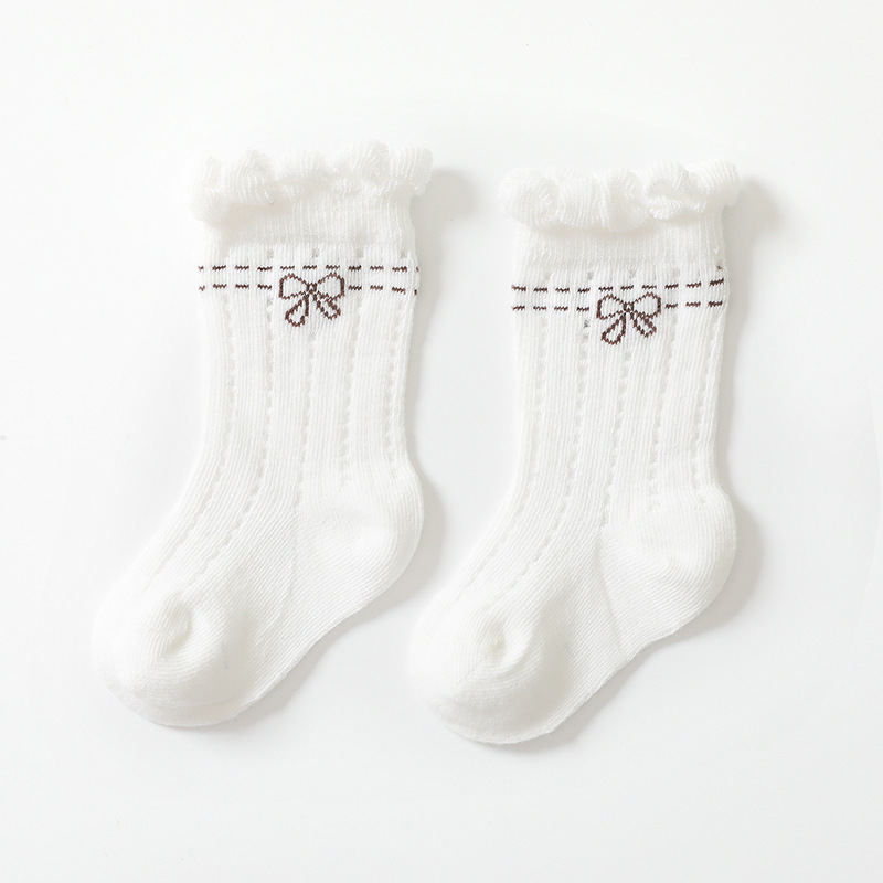 Babysocken, mädchensocken, atmungsaktive netzsocken, kindersocken für mädchen, baumwolle, niedliche neugeborenen- und kleinkindsocken, babykleidungsaccessoires 0-3y: Weiß 6-12m