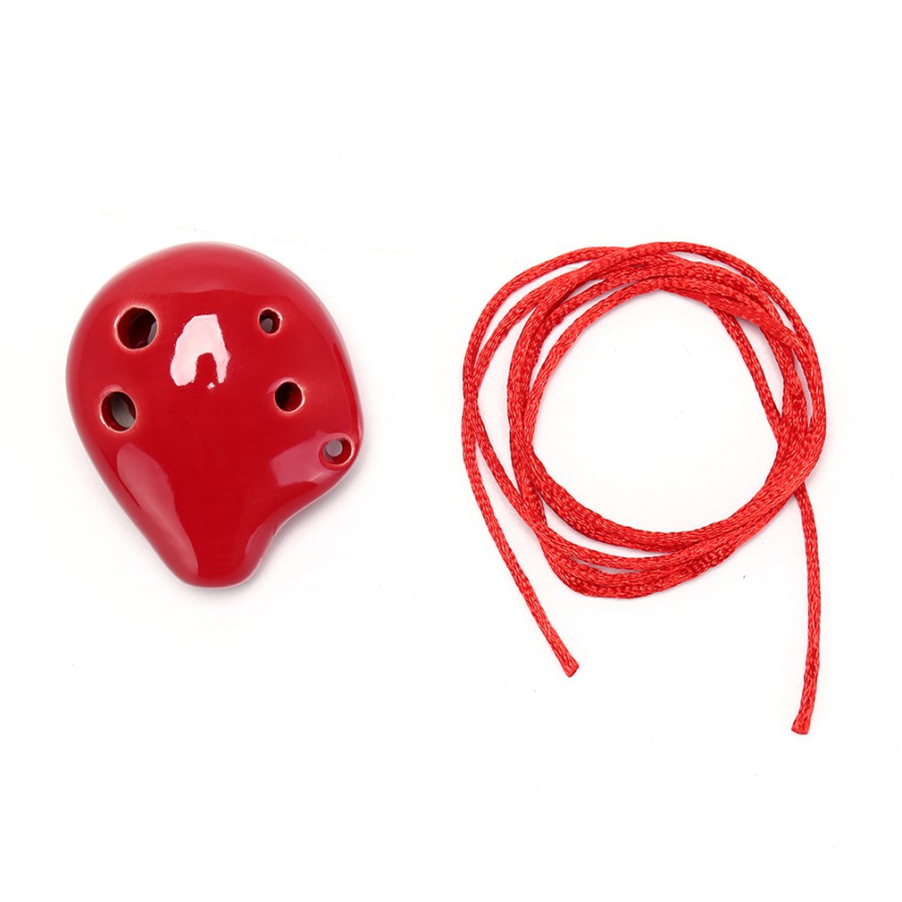 Flauta Ocarina 6 agujeros Soprano C flauta de cerámica Ocarina del tiempo Mini Ocarina flauta niño juguete instrumentos musicales: Red