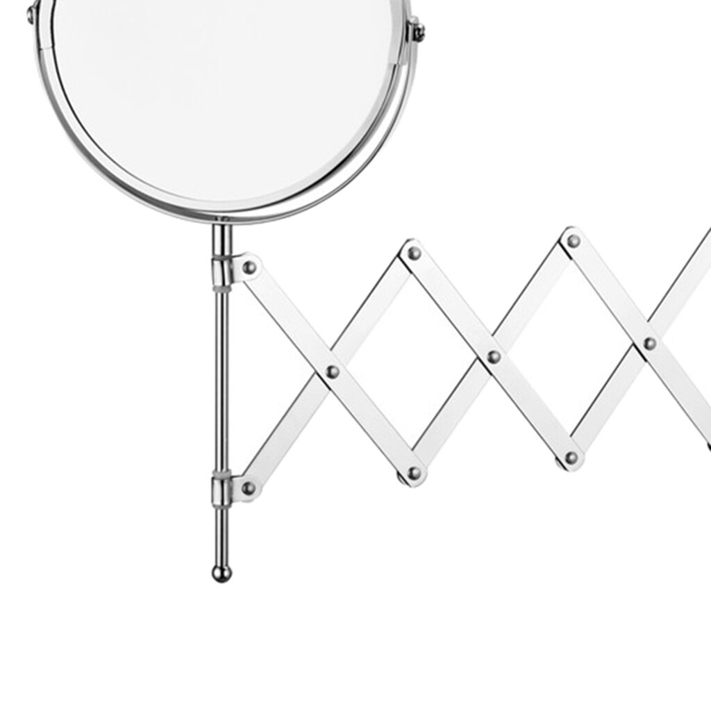 6.7'' Round Double Sided 360° Swivel 1X/2X Magnified Extendable Vanity Mirror