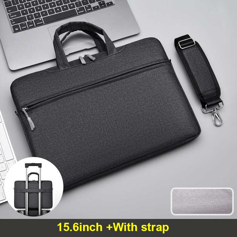 Männer Frauen Aktentaschen Unisex Business Handtaschen Oxford Hand Taschen Einfarbig Laptop Tasche Wasserdichte Schulter Messenger Tasche XA724ZC: Black 15.6inch