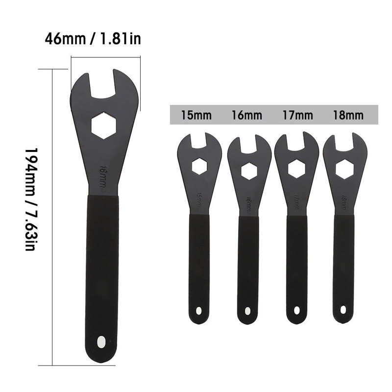 Clé à cône de moyeu de vélo 15/16/17/18mm, tête de bicyclette à extrémité ouverte, clé à cône de moyeu d&#39;axe, vtt, vélo de route de montagne, outils de réparation