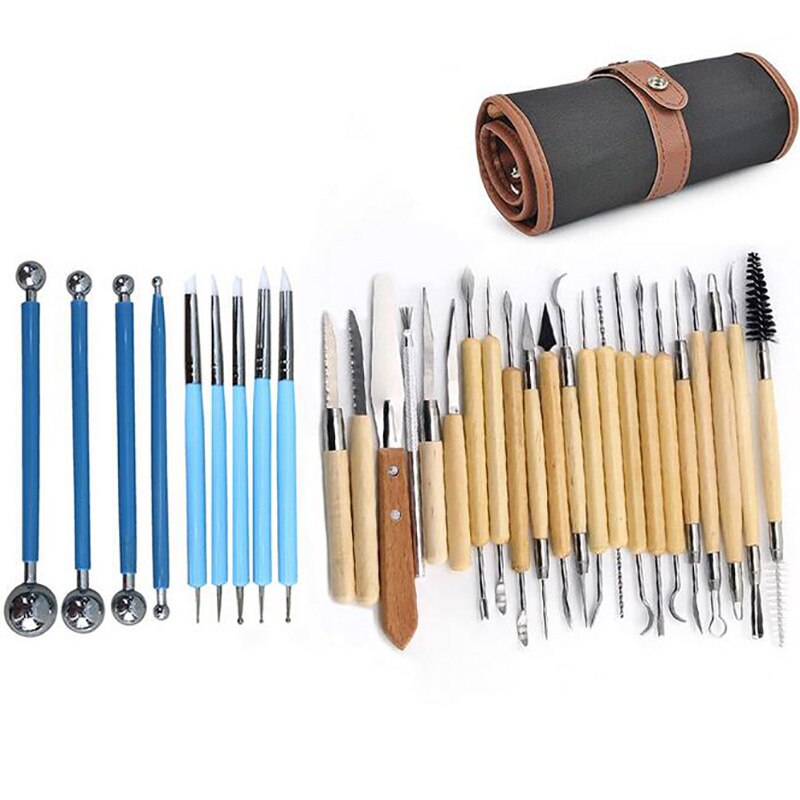 Polymer Clay Tools Modeling Clay Sculpting Tools Dotting Pen Silicone Tips Ball Stylus Pottery Ceramic Clay Indentation Tools: Set of 31