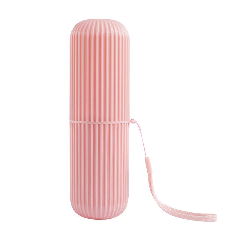 1Pc Toothbrush Storage Box Portable Toothbrush Holder Cover Toothpaste Case For Home School Travel Container: Pink