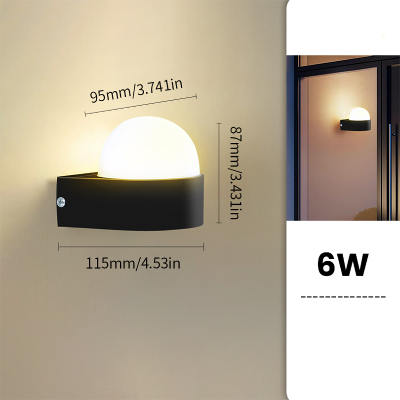 Led buitenwandlamp Waterdicht IP66 Bewegingssensor Led buitenverlichting Veranda Verlichting Balkon Tuinverlichting Buitenwandlamp: Licht Groen / changeable / 6w