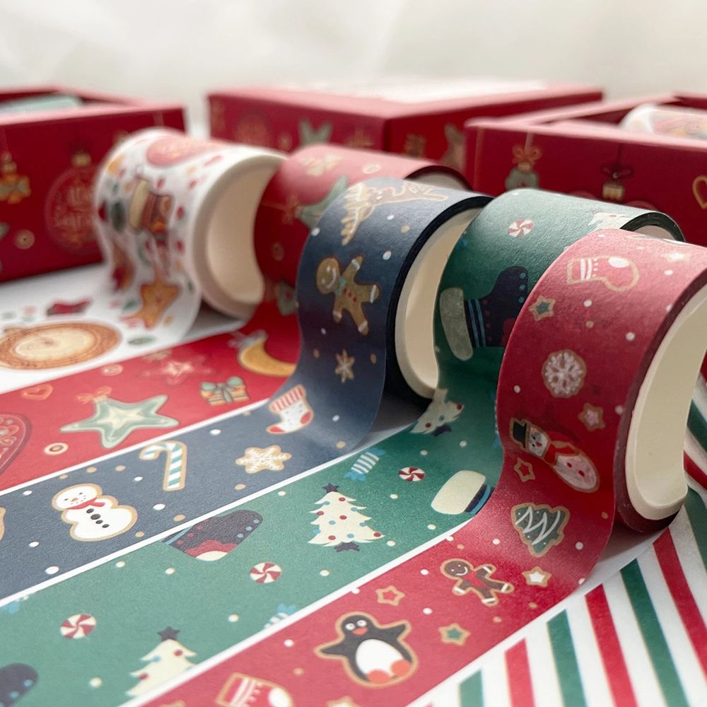 Office Supplies Students Stationery DIY Scrapbooking Masking Tape Adhesive Tape Decorative Tape Christmas Tape Set