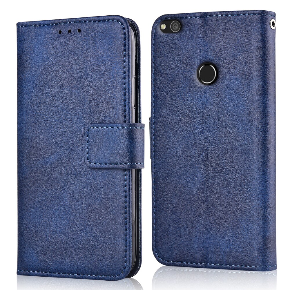 For Huawei Honor 8 Lite PRA-TL10 Case For On Huawei 8 Lite 8Lite Coque Luxury Wallet Case For Huawei PRA-TL10 Book Flip Cover: niu-Dark Blue