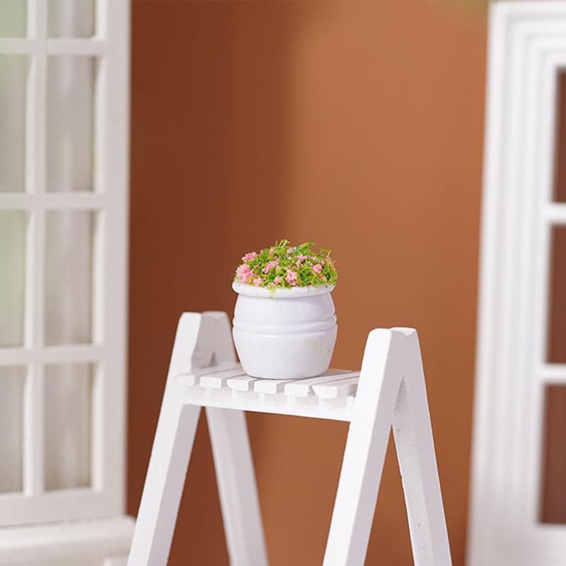 1:12 casa delle bambole casa delle bambole Mini pianta modello fiore finito vaso da fiori paesaggio vaso da fiori all'aperto piante verdi