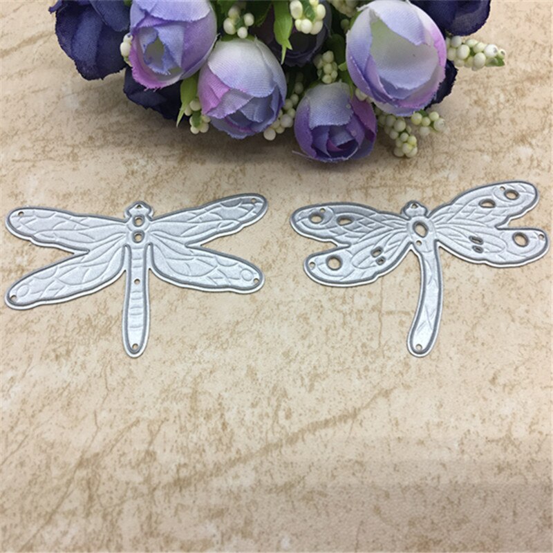 2pcs Dragonfly Metal Cutting Dies for Scrapbooking DIY Photo Album Card Paper Card Making Stencil Decoration Die Cutting Templat