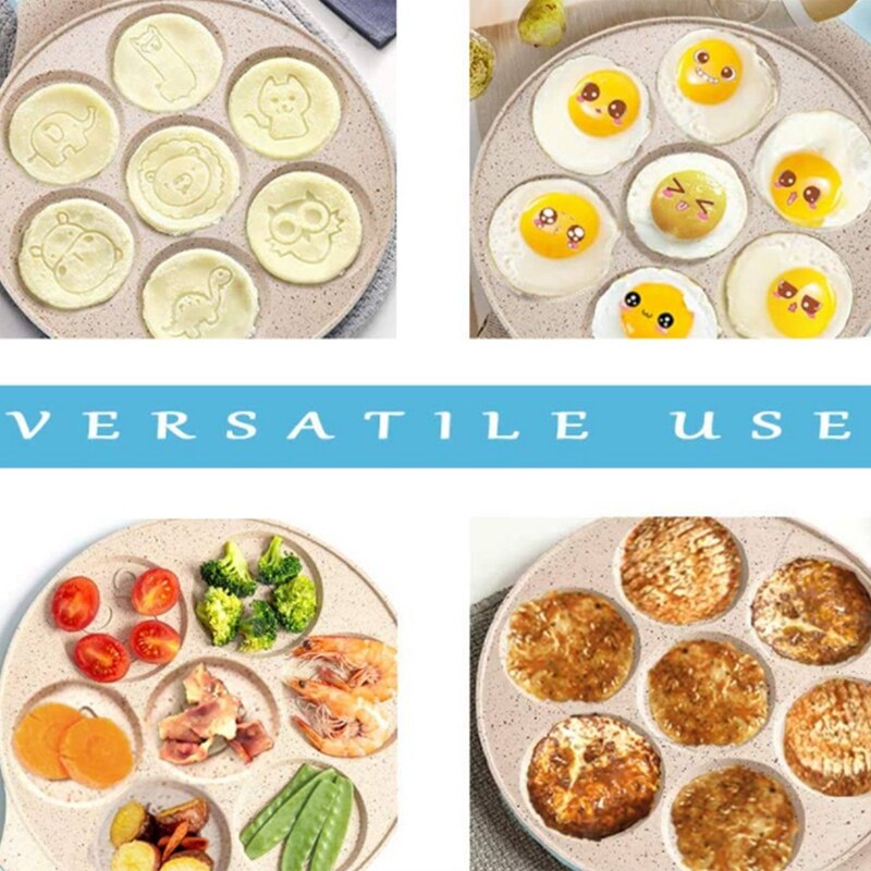 Nonstick Pancake Pan, Mini Pancakes Maker Kids Induction Pancake Pan Pancake Molds Crepe Maker Griddle Grill Pan for Kid