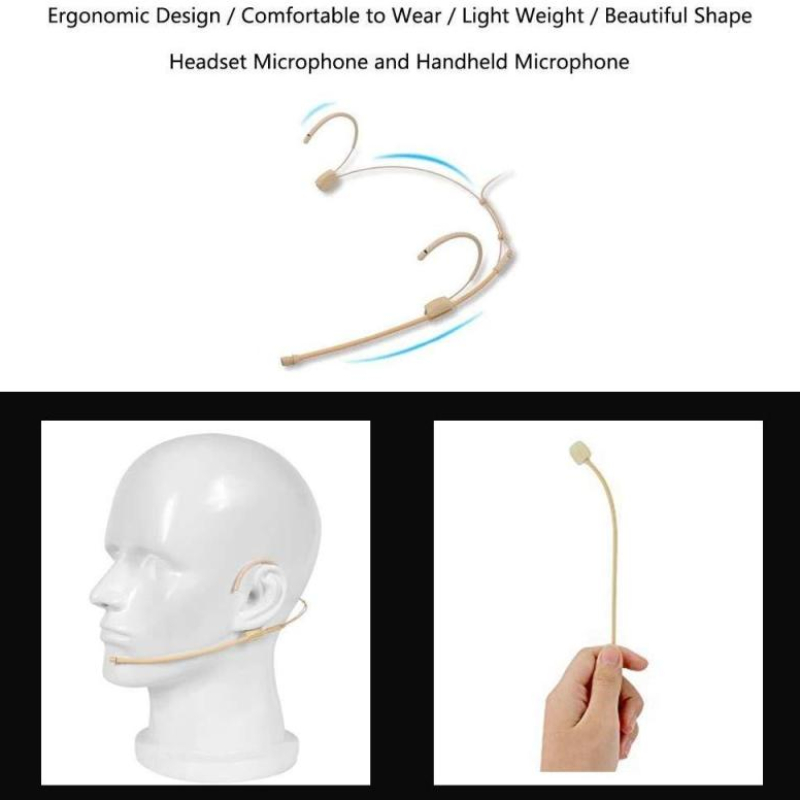 Opaska na głowę z mikrofonem do zestawu słuchawkowego Sennheiser Shure AKG MiPro Audio Technica 4Pin 3Pin TA4F 3.5mm Lock