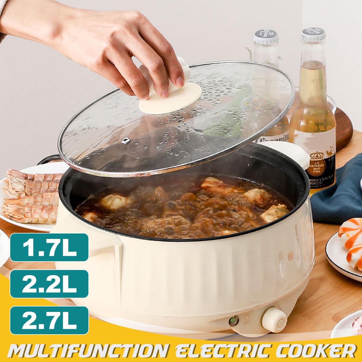 20-24cm Multi-Function Electric Cooker Non-stick Multicooker Electric Cooker For Travel School Home Free 400W-1000W