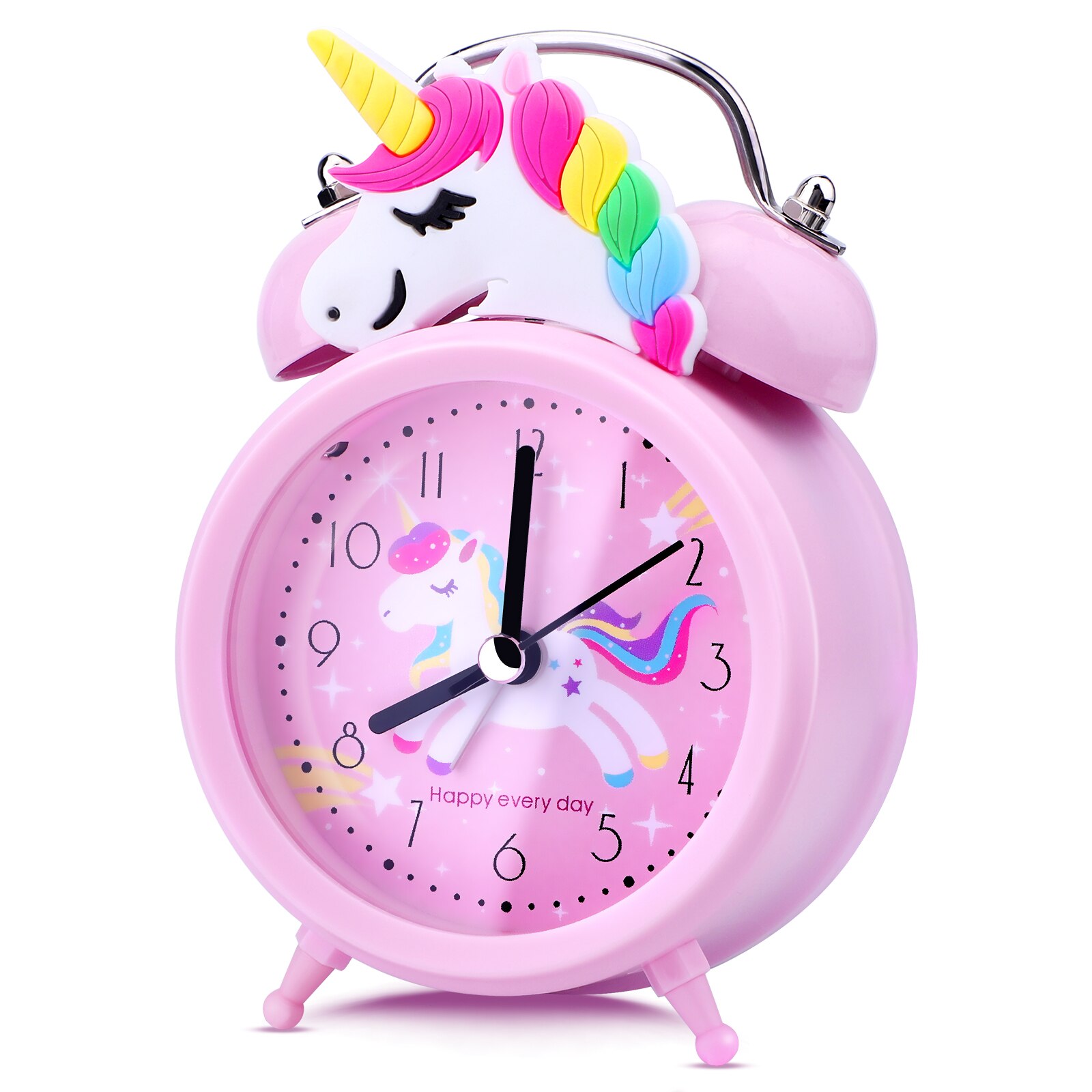 Unicorn kids alarm clock double bell clock with backlight cute desk clock home decoration будильник barn
