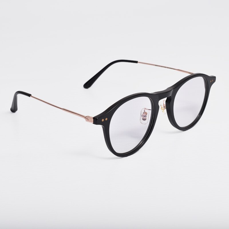 Korean brand GENTLE COZMO eyeglasses frame acetate Round frame women men Reading Computer Glass with Original case: black