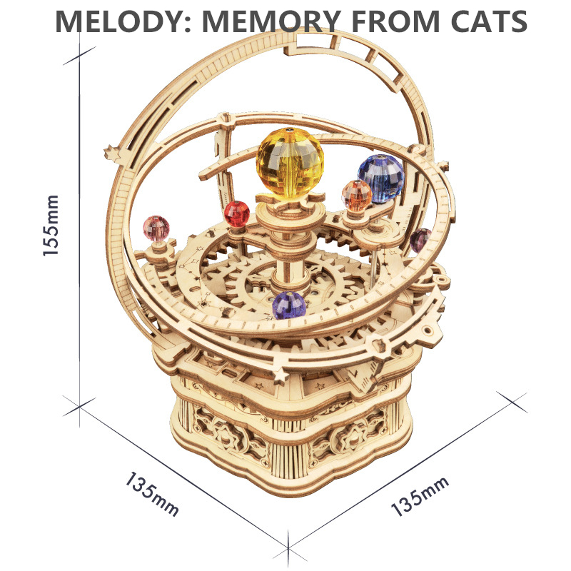 home music box carousel DIY handmade birthday music box wooden ornaments: Style 4