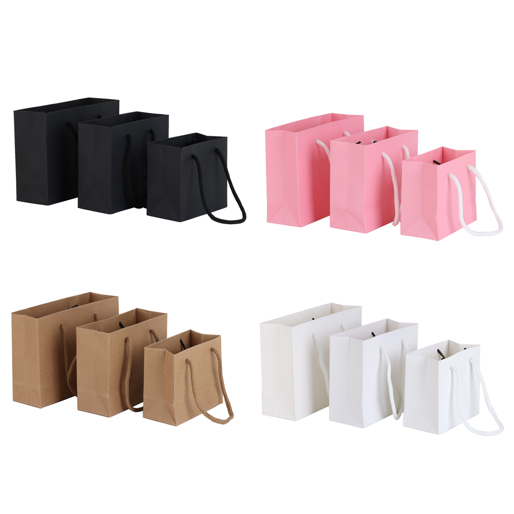 10 Stück einfache tragbare Geschenktüte Hardpaper Tasche Schmuck Verpackung Papiertüte Geschäft Geschenktüte