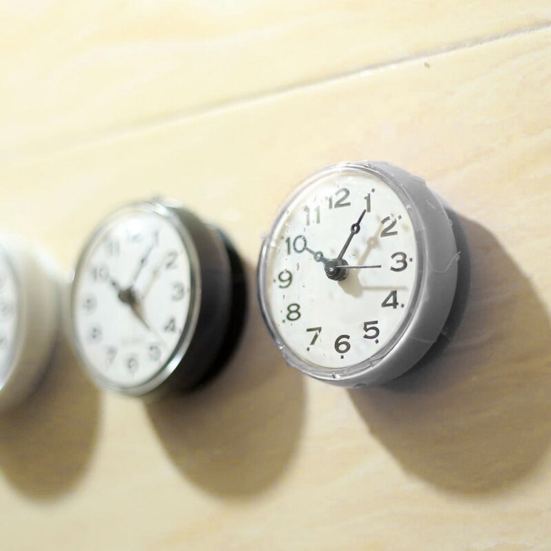 Electronic Suction Clock Bathroom Odorless Wall Clock Anti-fog Kitchen Bathroom Cup Clock Wall Mounted Clock Waterproof