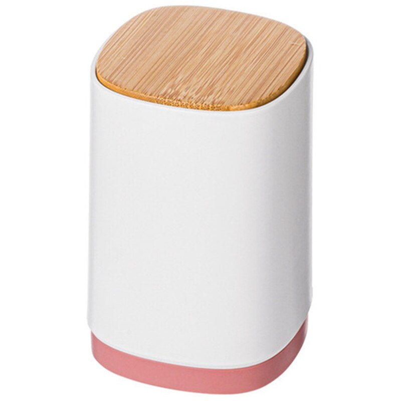 Automatic Pressed Cotton Bud Swabs Toothpick Holder Dispenser Case Holder Storage Organizer Box Home Decoration: violet