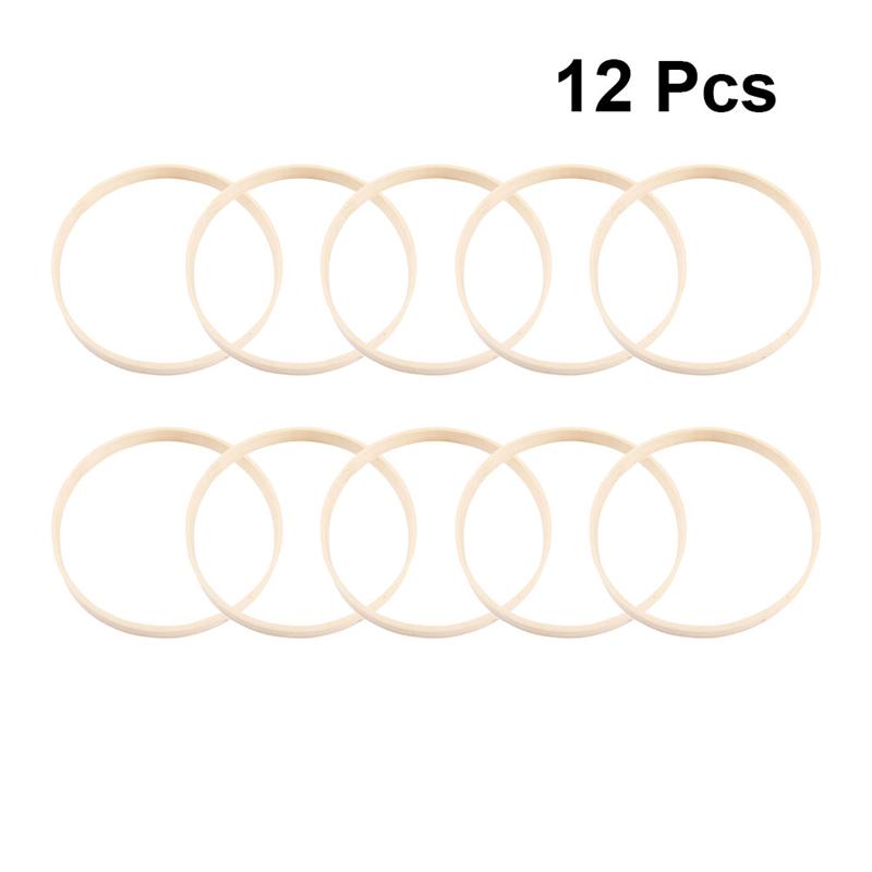 12 st drömfångare diy ringar runda bambu ring ram hantverk diy hantverktyg gör drömfångare tillbehörsmaterial: 10cm