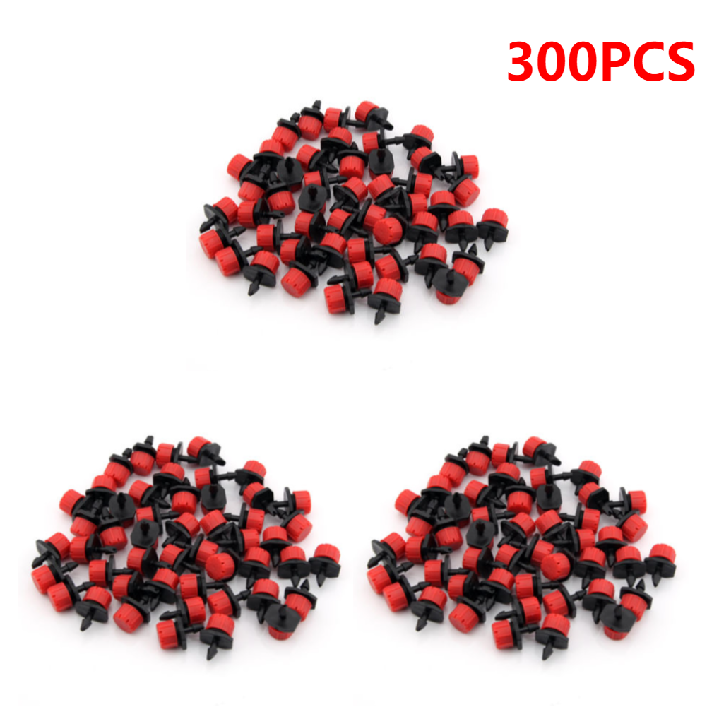 500-100 Uds. Gocciones de riego ajustables de 1/4 pulgadas, aspersores giratorios, microaspersores de riego por goteo para balcón, invernadero: Morado