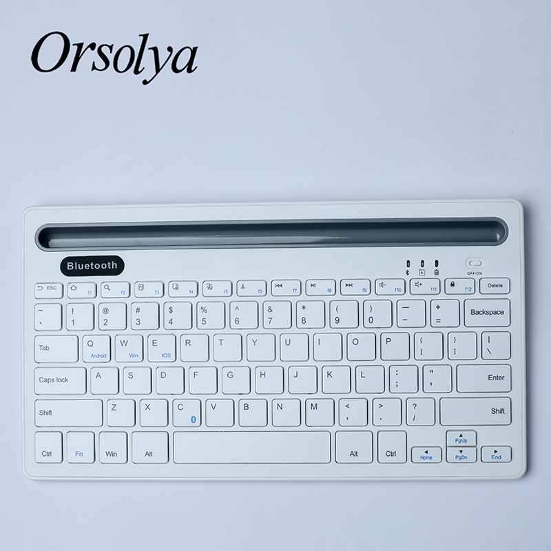 Bluetooth Wireless Keyboard With Phone/Tablet Stand Holder For Tablet/Laptop/Smartphone/PAD,Support Mac/IOS/Windows/Android