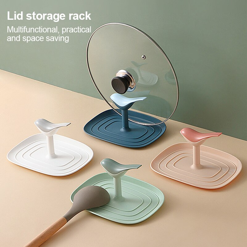 Kitchen Spoon Rest Spatula Holder for Pot Clips Shelf Organizer Plastic Spoon Chopsticks Pot Cover Storage Stand Kitchen Utensil
