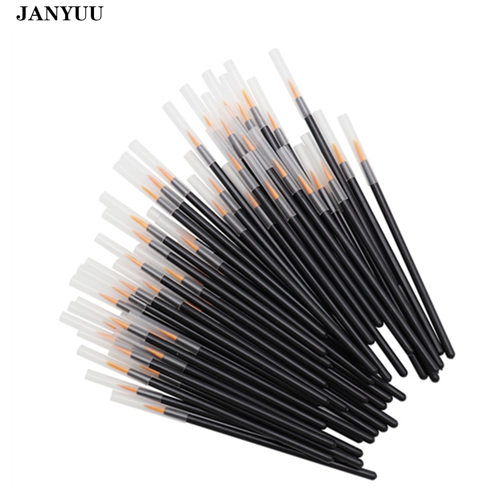 100pcs Disposable Eyeliner Brushes Individual Applicator Superfine Fibre Swab Eye Liner Liquid Wand Eye Liner Brush