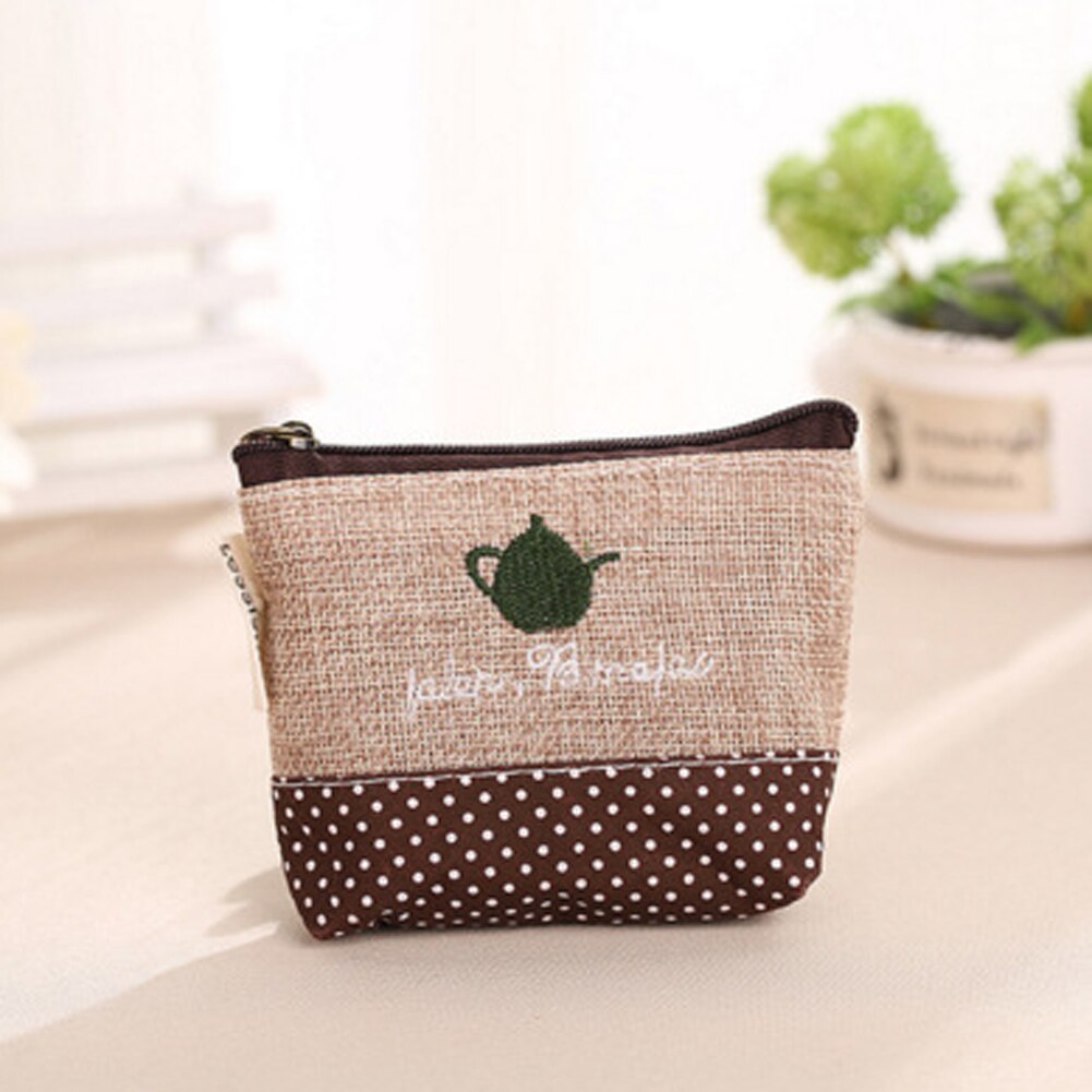 Frauen Geldbörse Nette Blume Druck Damen Kleine Brieftasche Tasche Headset Linie Beutel Kreditkarte Halter Lippenstift Tasche Mädchen: LILA