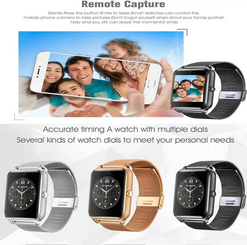 Smart Watch Bluetooth GSM SIM Z60 For Samsung iphone Android Stainless Steel Digital Wristwatches
