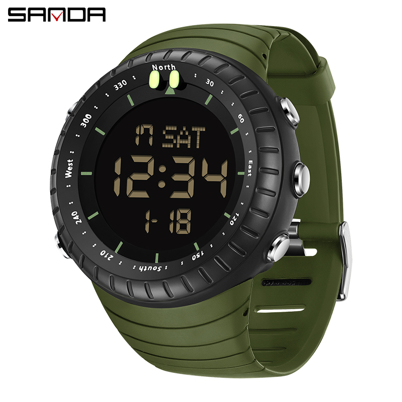 SANDA-reloj electrónico deportivo para estudiantes, cronógrafo Digital multifuncional, resistente al agua, LED, cuenta atrás, a prueba de golpes, 6184: Azul cielo