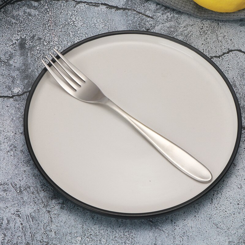 304 Stainless Steel Western Food Knife And Fork hanyi Series Steak Knife Dinner Fork Dessert Stirring Spoon Fruit Fork: One Fork