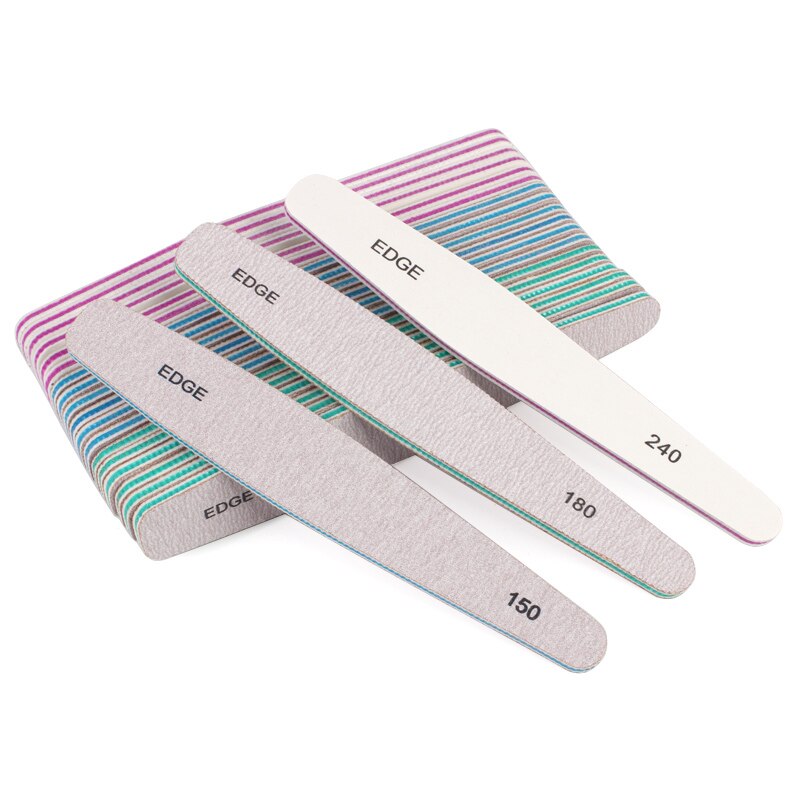 6 st nagelfil 150/180/240 starkt sandpapper diamant nagelbuffertar uv gel slip lack filar manikyr salong verktyg: Blanda