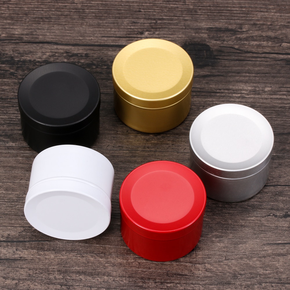 1PC Mini Biscuits Can Cookies Jar Tin Tea Candy Storage Box Round Metal Makeup Case Wedding Party Favor Organizer Container 50ml