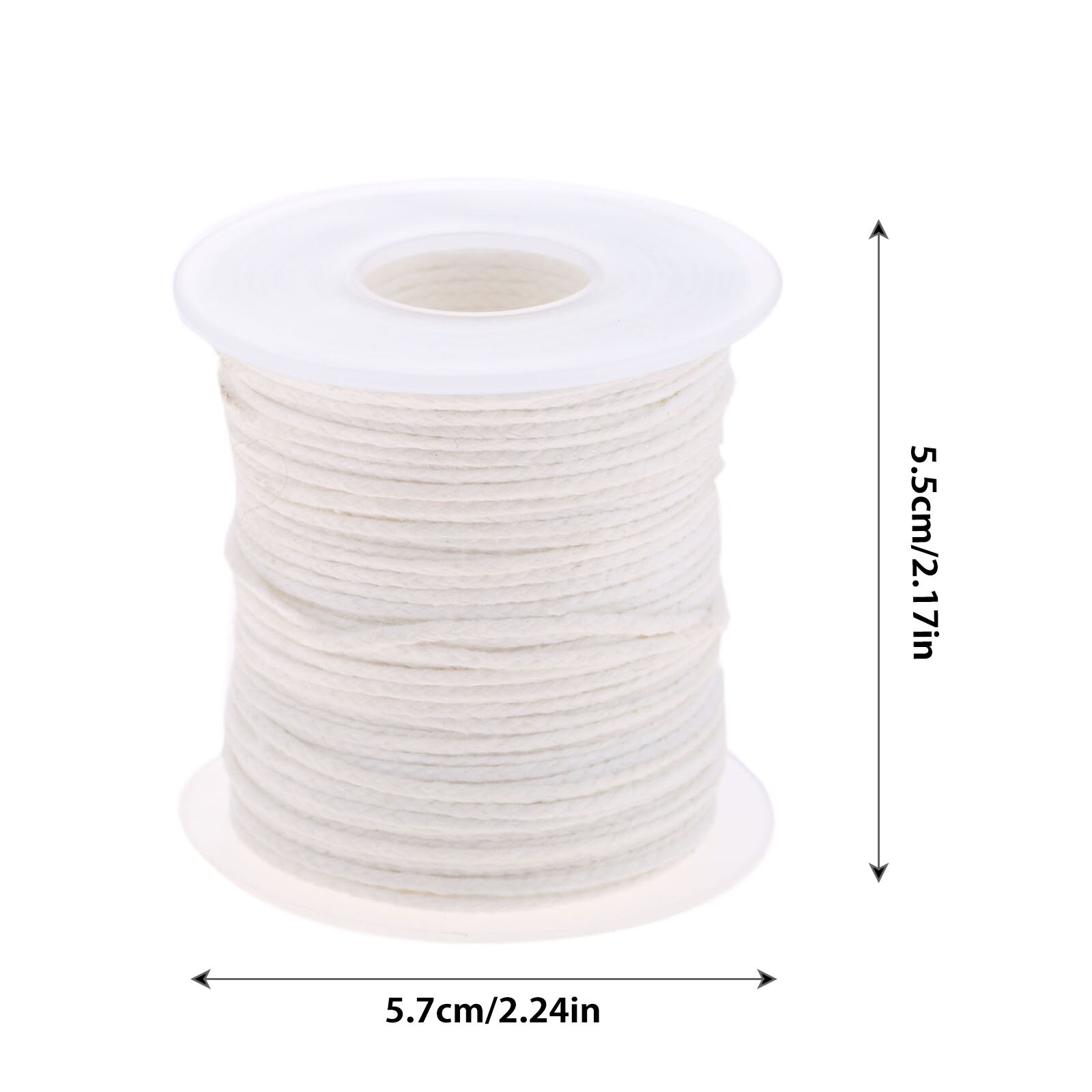 Bobina de vela cuadrada para hacer velas, rollo de hilo de algodón sin encerar, 61m X 2mm, 1 rollo