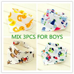 Baby slabbetjes 3pc/ lot 100%  katoenen bandana slabbetjes babykleding meisjes handdoek bandana's babykleding  b6 d 985r: Voor jongens