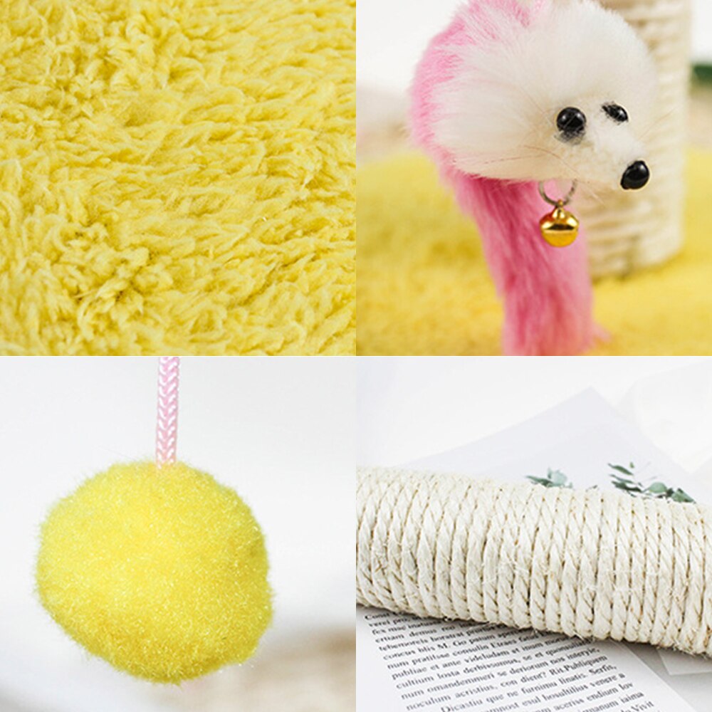 Cat Scratcher Toy Cat Scratching Platform Cat Climbing Frame Cat Kitten Jumping Platform Post Tree Scratcher Pole Yellow Blue