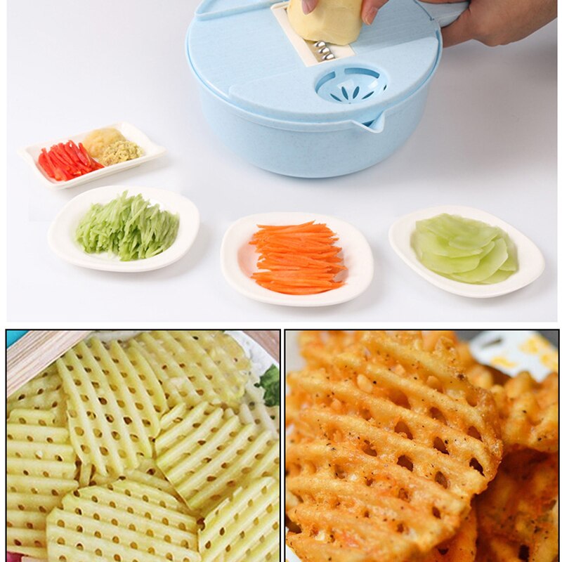 1 set multifunctionele groentesnijder met afdruipmand keukengereedschap fruit groentesnijder groente rasp dunschiller