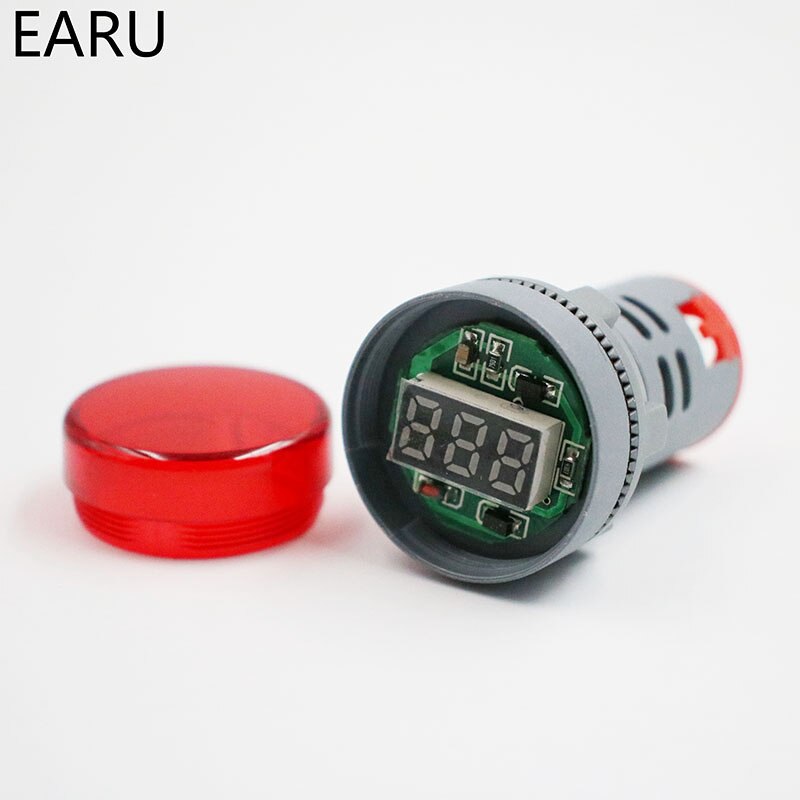 22MM AD16 AD16-22DSV tipo AC 60-500V Mini medidor de voltaje LED pantalla Digital AC voltímetro indicador de luz /lámpara piloto 110V 220V