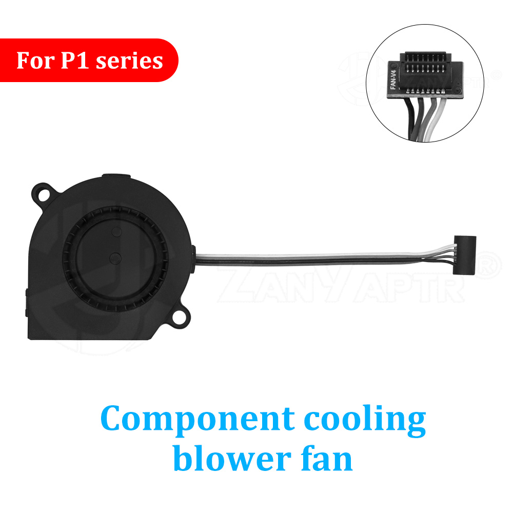 Cooling Fan For Bambu Lab X1 X1C P1 P1S Front Shell Component Cooling Drum Fan Model Double Ball Bearing High Speed 5015: 0.3mm / WHITE