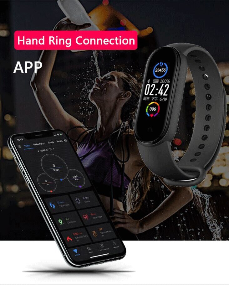 M5 Smart Armband Bluetooth Hartslagmeter Sport Fitness Tracker Waterdicht Vrouwen Mannen Horloge Slimme Band