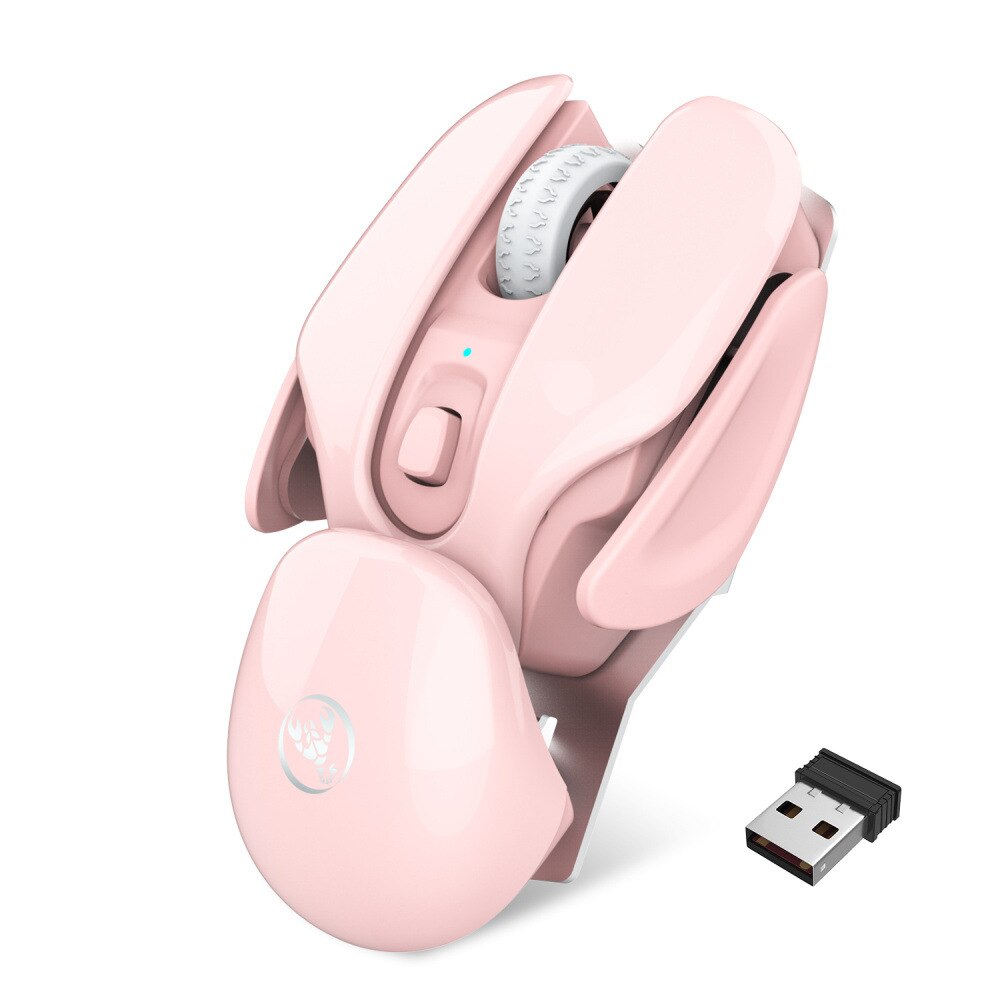 Draadloze Stille Muis Voor Office Desktop Gaming Muis 2.4G Draadloze Mini Muis Dpi Instelling Aluminium Usb Opladen: pink