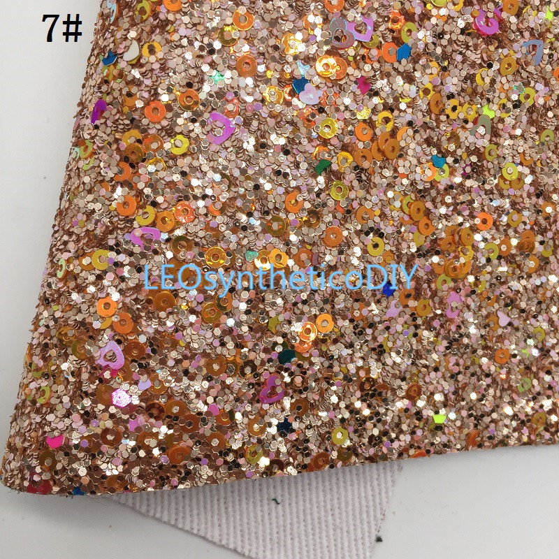 Tissu à paillettes 21x29cm, cuir épais à paillettes pour faire des nœuds, 1 pièce, 4S10: 7