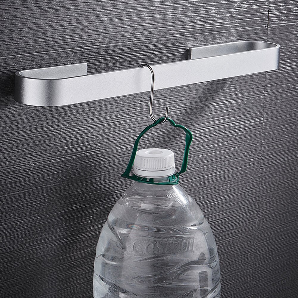 Punch-free Hanging Bathroom Organizer Storage Rack Solid Towel Holder Home Self Adhesive