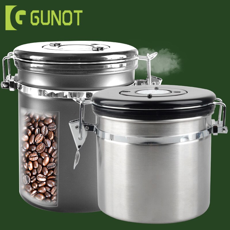 GUNOT Metall Kaffee Behälter Lagerung Kanister Kaffee Lagerung Flasche Edelstahl Kaffee Lagerung Krug murmeln Zucker Tee Container