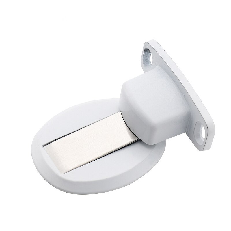 Powerful Magnetic Door Stopper Doorstop Wall Floor Mount Stainless Steel Safety Door Holder Stopper Home Hardware: square 5 white