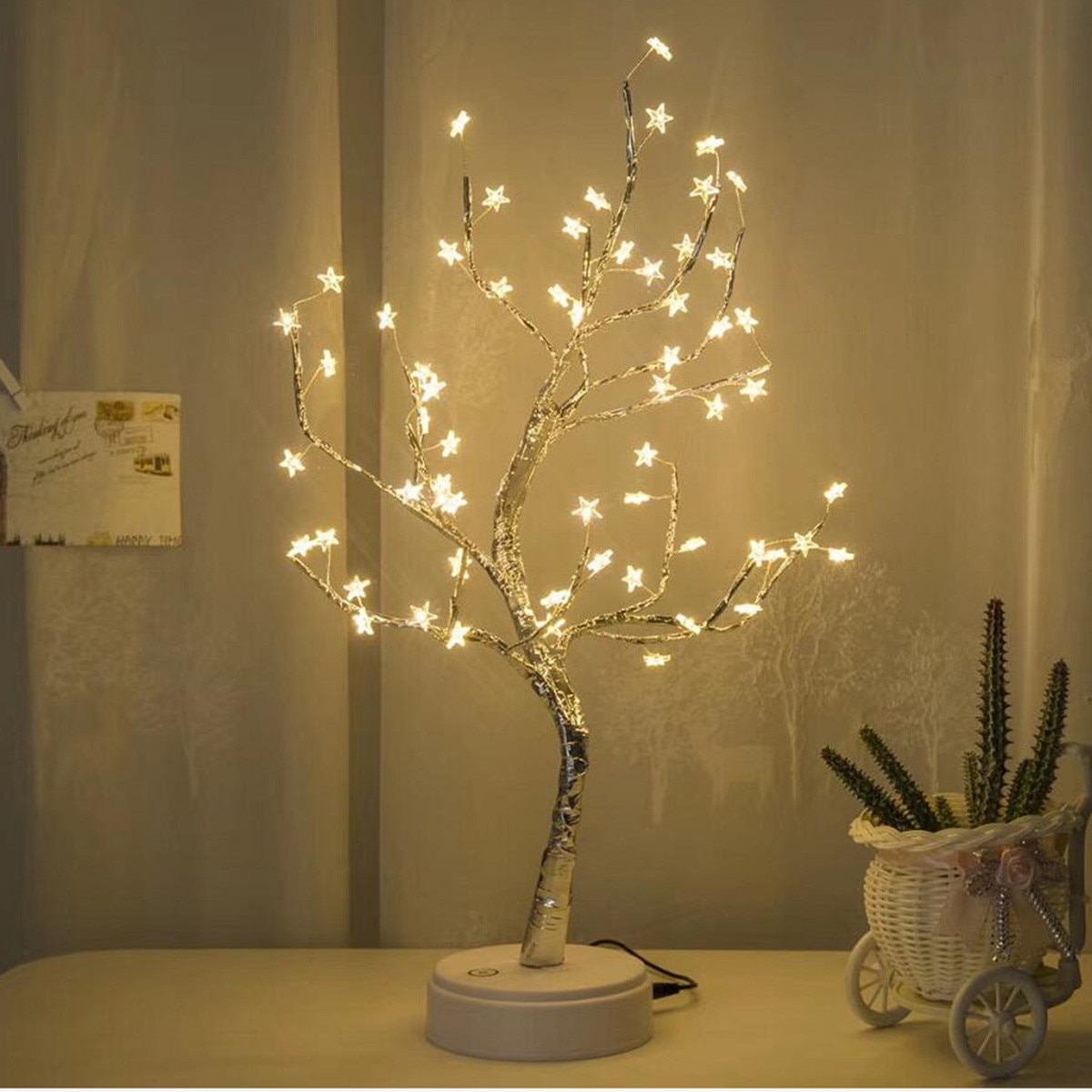 Originele ALIWARM Witte LED Met 60 Witte Ster Tafellamp Voor Thuis Decoratie Bruiloft Slaapkamer 20
