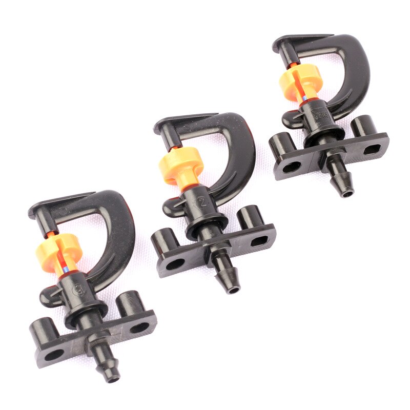 10set 7.5mm Joint G-Type 360 Degree Rotating Sprinkler+Bracket Garden Inserted Ground Irrigation System Emitters