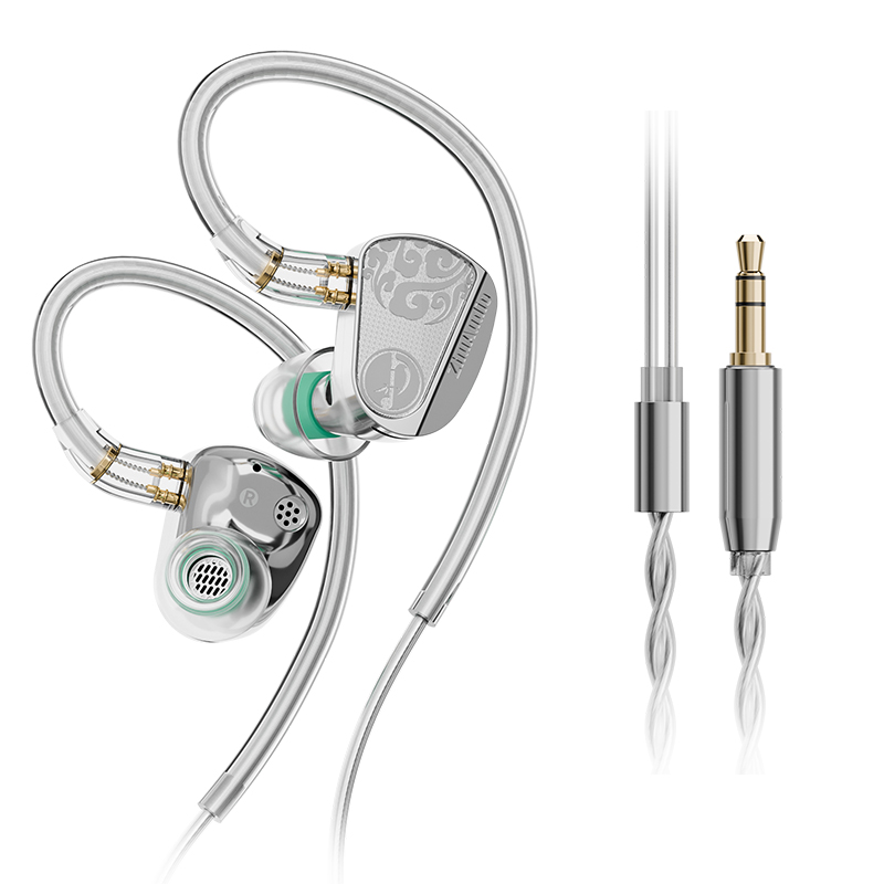 Zhulinniao Jinghong Z3 fones de ouvido HIFI intra-auriculares jogo de música profissional de alta fidelidade 0,78 fones de ouvido destacáveis totalmente metálicos: Verde