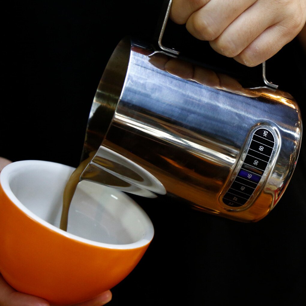 Dzbanek robić spieniania mleka z wbudowanym termometrem, stal nierdzewna (20 uncji/600 ml)