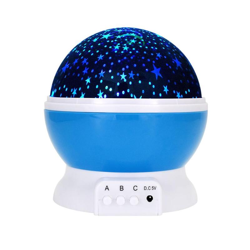 Romantic Starry Sky LED Projector USB Night Light Kids Luminous Toys Chrismas Romantic Colorful Led Projection Lamp Lights: Blue